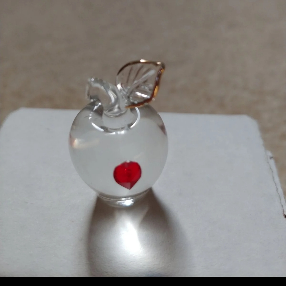 Crystal Apple with red crystal heart
